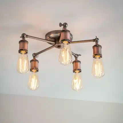 5L Adjustable Industrial Semi Flush Pendant Light