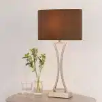 Antique Brass Brown Shade Table Lamp