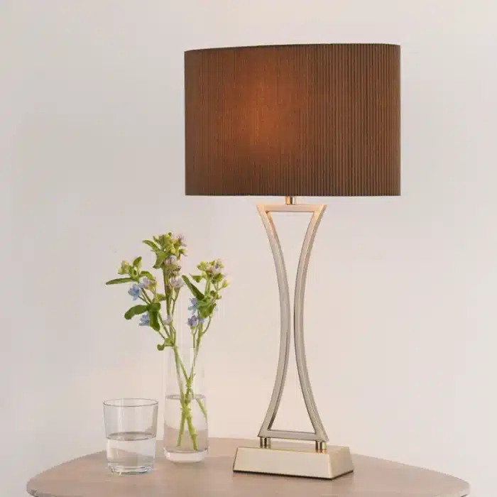 Antique Brass Brown Shade Table Lamp