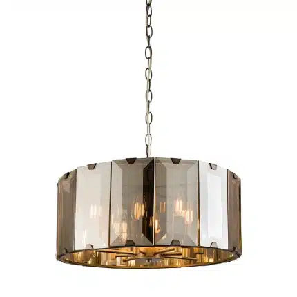 Bevelled Smoke Glass Pendant Light