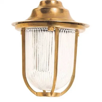 Nautical style brass down outdoor wall light for coastal areas