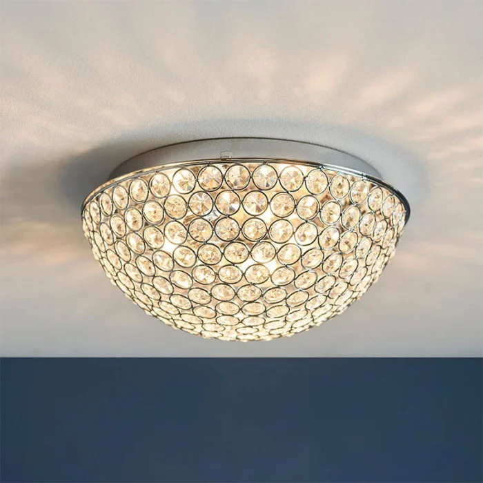 Chrome Flush Bathroom Ceiling Light