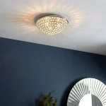 Chrome Flush Bathroom Ceiling Light