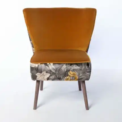 Cocktail Vintage Mustard and Passiflora Charcoal Chair