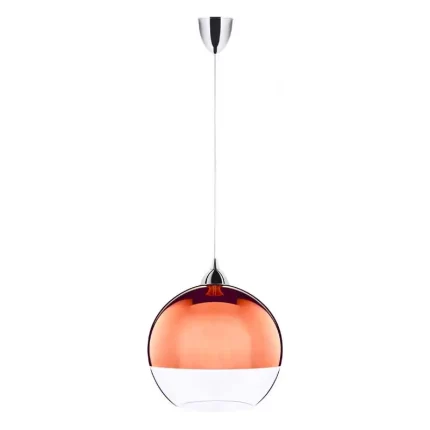 Copper Globe Glass Pendant Light