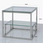 Glass Tiered End Table 60CM