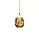 Gold Solid Glass Pendant Light With Decorative Bubbles