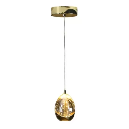 Gold Solid Glass Pendant Light With Decorative Bubbles
