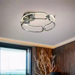 LED Circle Flush Chrome Pendant Ceiling Light
