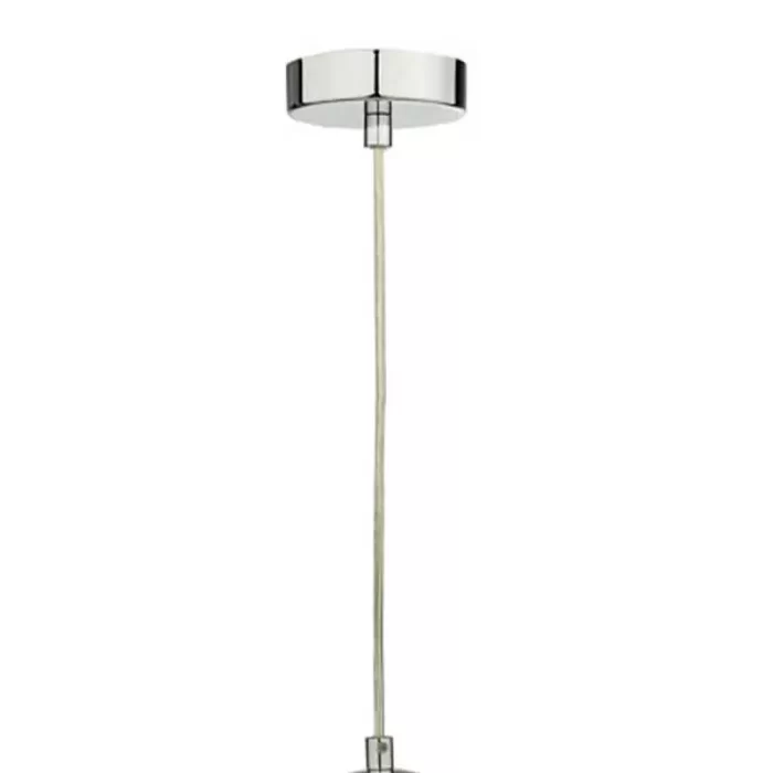 Adjustable height clear cable supported with polished chrome finish ceiling rose