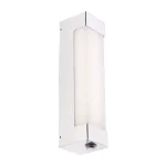 Modern bathroom wall light 30cm high in chrome finish