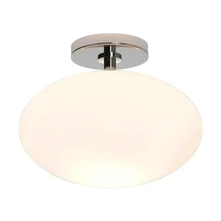 Polished Chrome Oval Glass Ceiling Light
