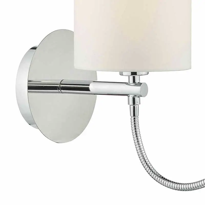 Dual wall light in polished chrome finish