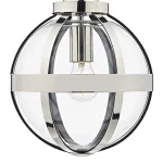 Polished Nickel Lantern Glass Pendant Light