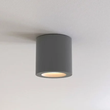 Round Ceiling Light Textured Grey