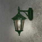 Round Lid Green Outdoor Lantern