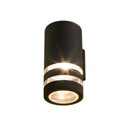 Round Outdoor Wall Light Black