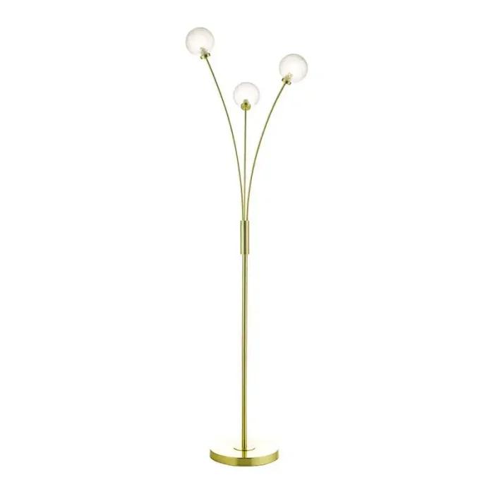 Satin Brass Frosted Glass Floor Lamp