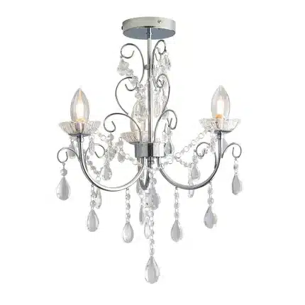 Semi Flush Crystal Bathroom Chandelier Light