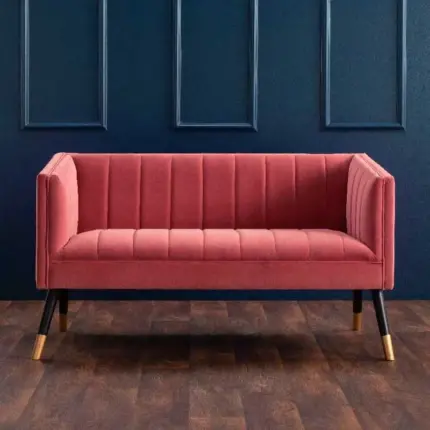 Solid Wood Legs Pink Sofa