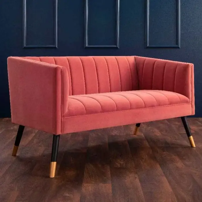 Solid Wood Legs Pink Sofa