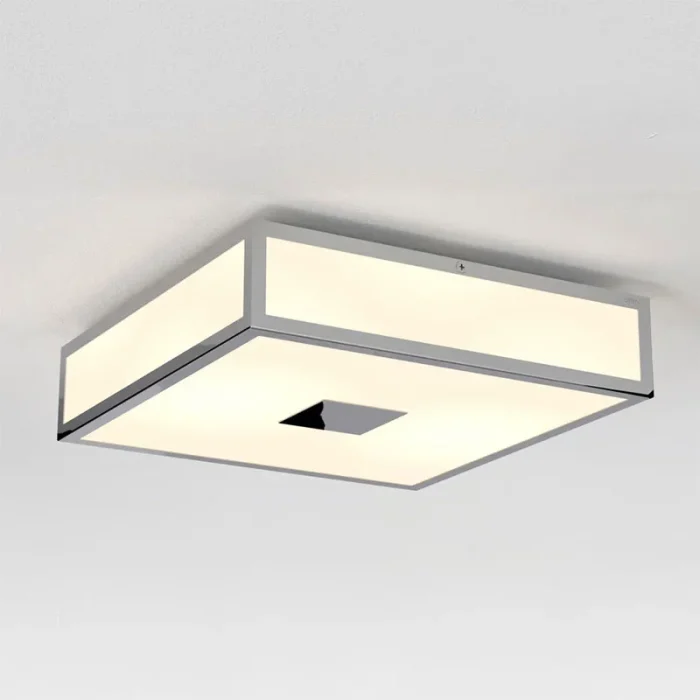 Square Chrome Bathroom Ceiling Light