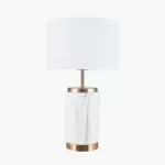 Brass Ceramic Table Lamp with Marble Effect