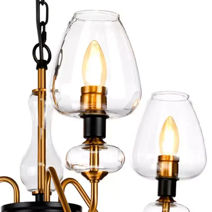 Aged Brass Glass Pendant Light