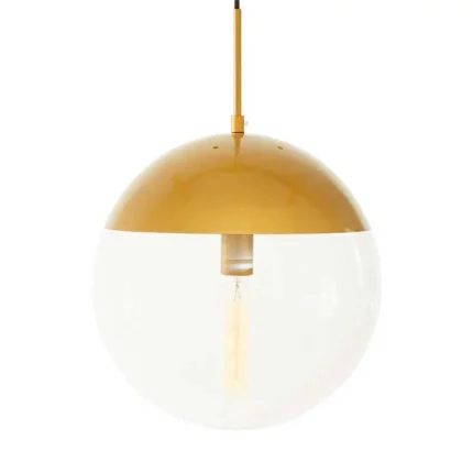 Round Glass Shade Pendant Light in Gold