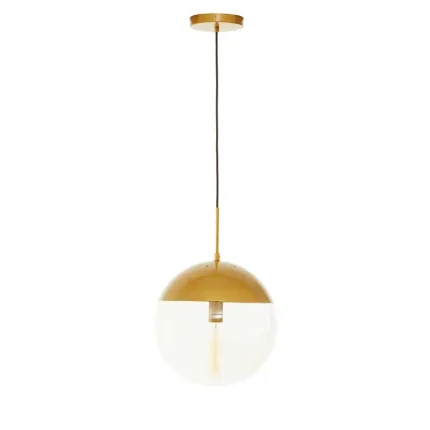 Round Glass Shade Pendant Light in Gold