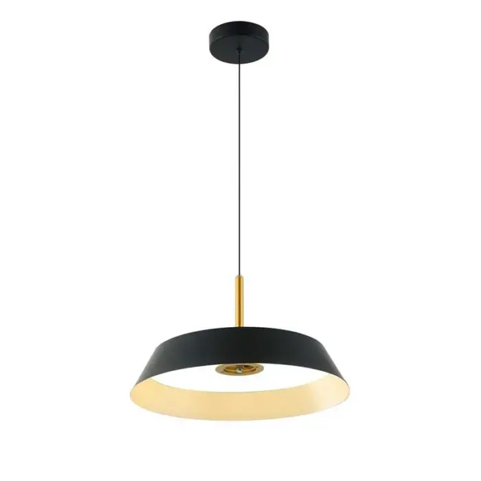 Black pendant light with 24W integrated LED