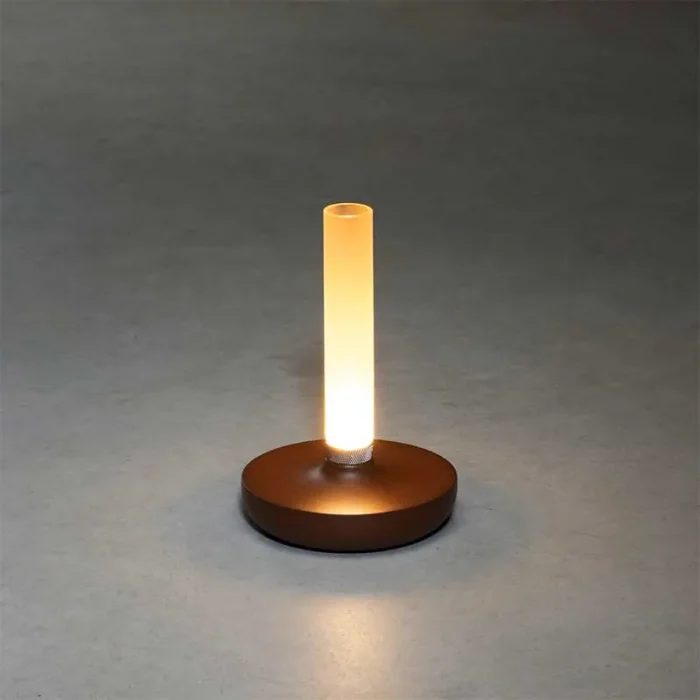 Frosted Vase Rust USB Table Lamp