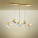 Cubic Shade Textured Glass Pendant Light