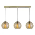 Amber globe glass bar pendant light for kitchen island, living room or dining room