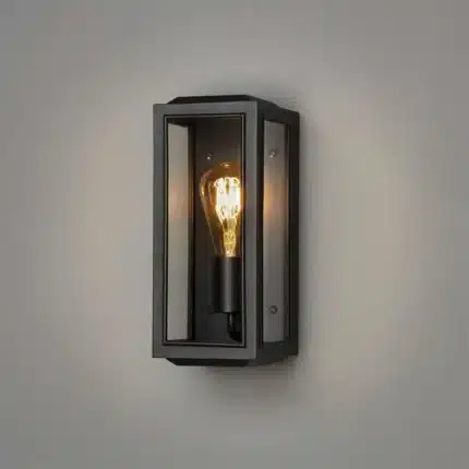 Black clear glass outdoor wall light gallery image