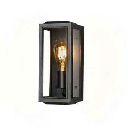 Black clear glass outdoor wall light product image