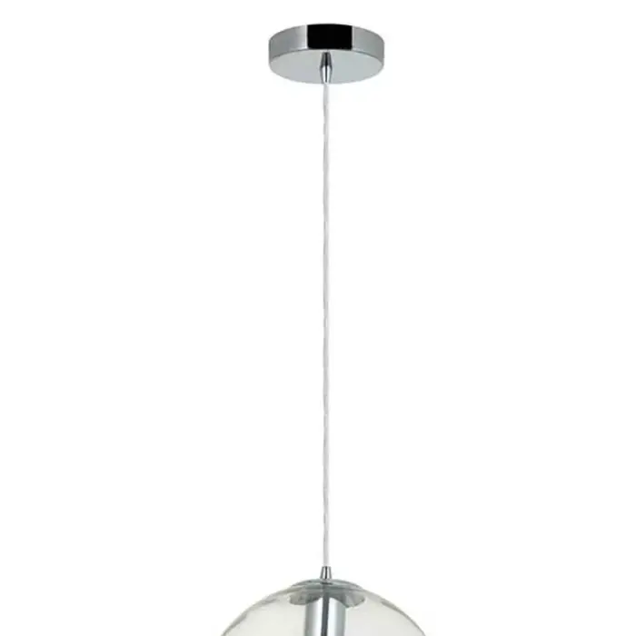 Clear globe glass medium single pendant light for kitchen island