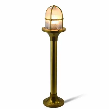 Modern nautical style brass bollard light