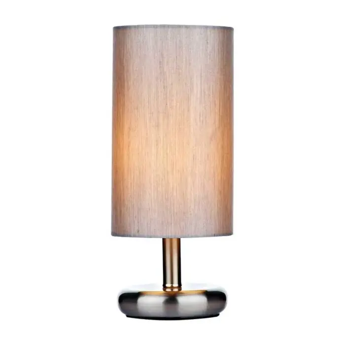 Satin Chrome Grey Textured Table Lamp