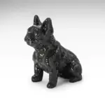 Decorative Seated Black Bulldog Figure