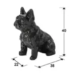 Decorative Seated Black Bulldog Figure