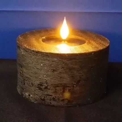 Black Battery Operated LED Pillar Candle