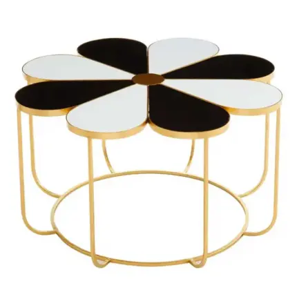 Black and White Top Petal Shape Coffee Table