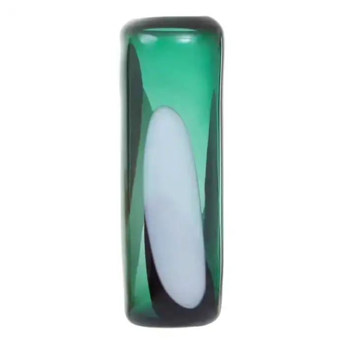 Cylindrical Green Glass Vase