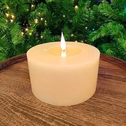 Grey Battery Operated LED Pillar Candle