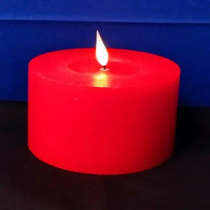 Red Battery Operated LED Pillar Candle