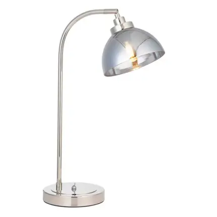 Modern bright nickel plated table lamp for living room, bedroom or dining room