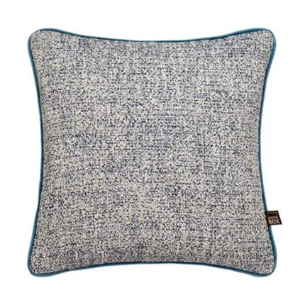 Textured Blue Boucle Fabric Cushion