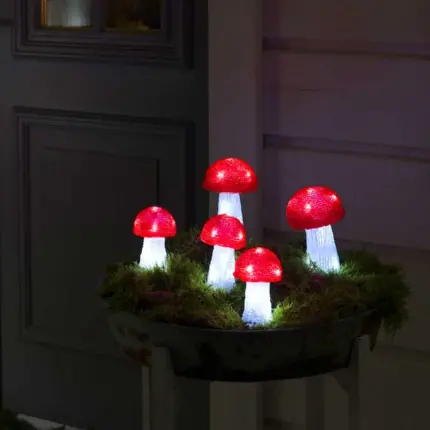 LED Acrylic Mushroom Set Garden Decoration