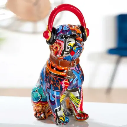 Multi Colour Bulldog Decorative Figure